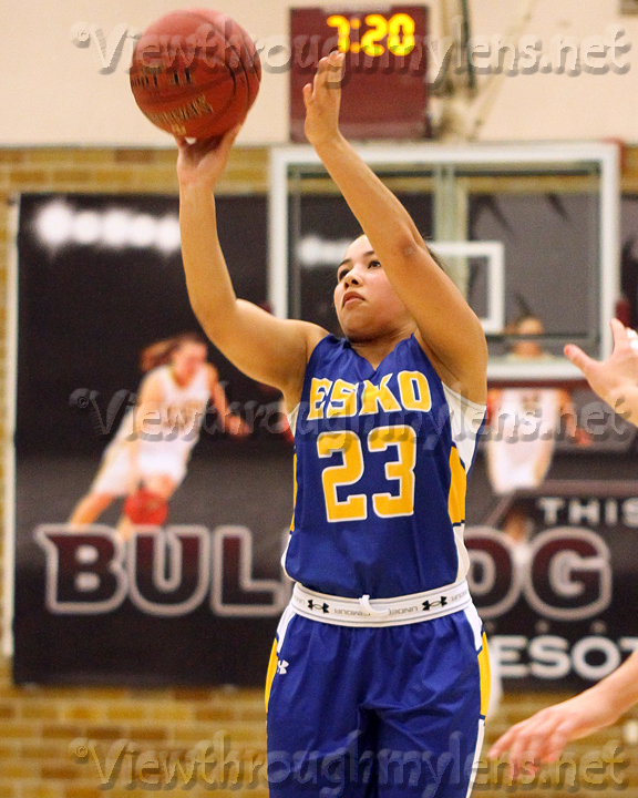 Claudia Turner shoots a three-pointer Tuesday night at UMD.