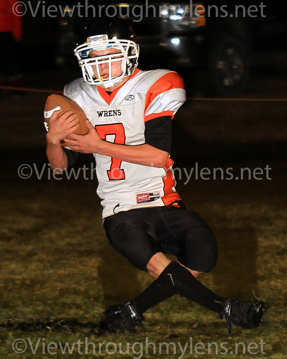 Wrenshall’s Dustin Shelton catches a 4th quarter touchdown pass