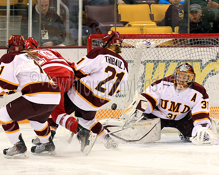 Lana Steck stopped all 12 shots she faced in third period action Saturday night.
