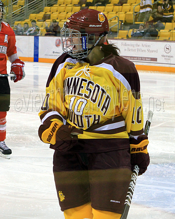 Audrey Cournoyer celebrates a goal Friday night.